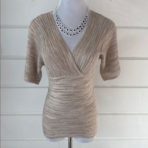 White House Black Market Shimmery Gold Sweater